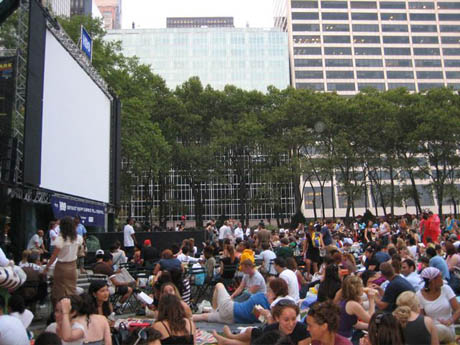 people at the bryant park film festival